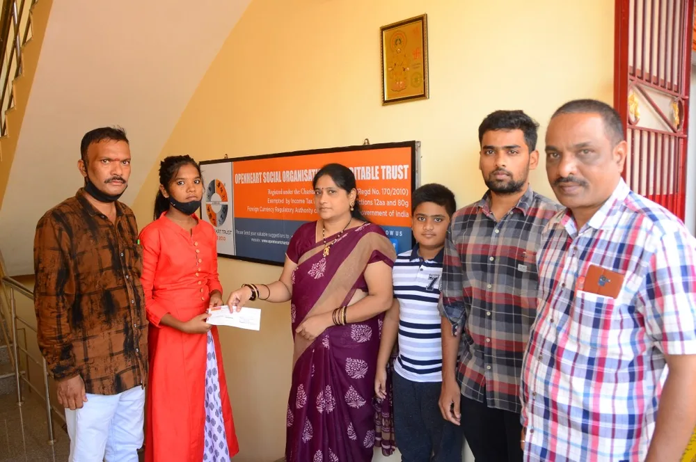 Openheart Support Us a girl financially to pursue her higher secondary education